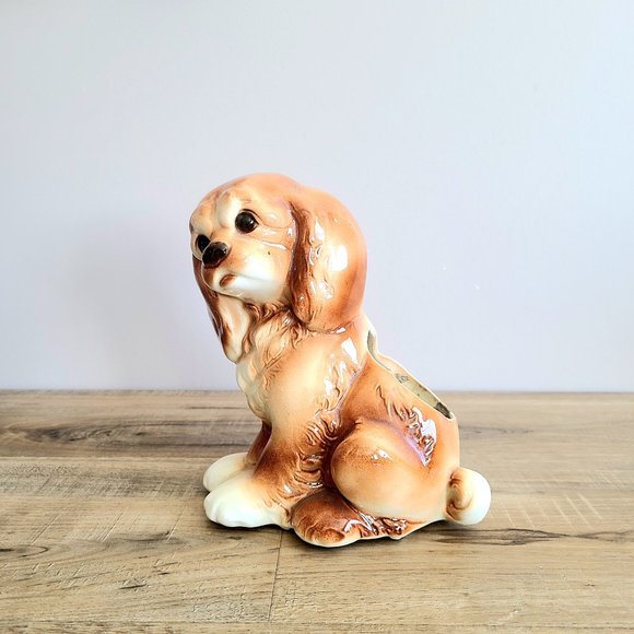 Vintage ceramic dog planter. Home decor. - Picture 2 of 7